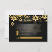 PixDezines rsvp Star van David, Bar Mitzvah/zwart (Achterkant)