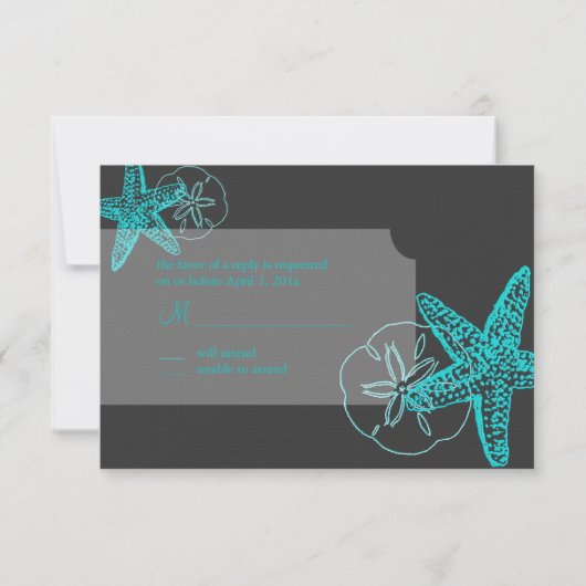 PixDezines rsvp Starfish/Beach Weddings (Achterkant)