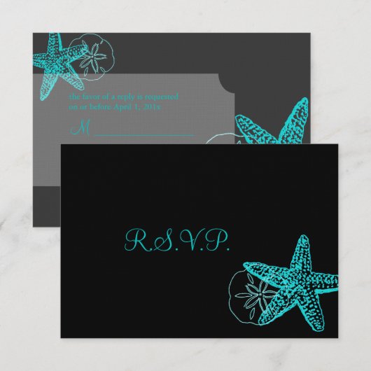 PixDezines rsvp Starfish/Beach Weddings (Voorkant / Achterkant)