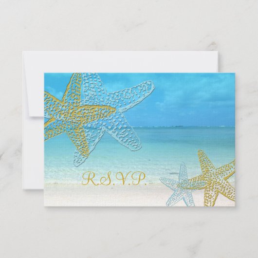 PixDezines rsvp Starfish/Beach Weddings Kaartje (Voorkant)