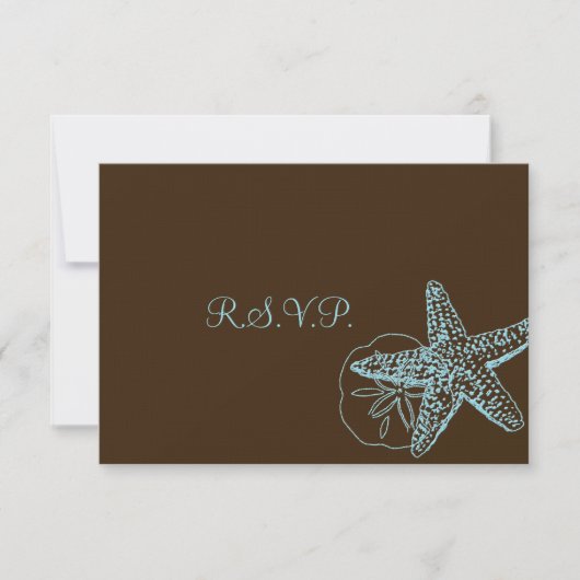 PixDezines rsvp Starfish/Beach Weddings Kaartje (Voorkant)