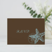 PixDezines rsvp Starfish/Beach Weddings Kaartje (Staand voorkant)