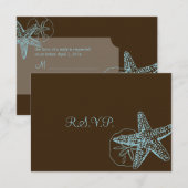 PixDezines rsvp Starfish/Beach Weddings Kaartje (Voorkant / Achterkant)