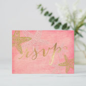 PixDezines RSVP/Starfish RSVP Kaartje (Staand voorkant)