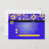 PixDezines rsvp Ster van David, Bar Mitswa/blauw Kaart (Achterkant)