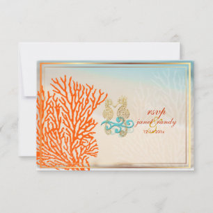PixDezines rsvp strand+seahorse, strandpartij Kaartje