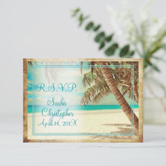 PixDezines rsvp  strand, tropisch paradijs (Staand voorkant)