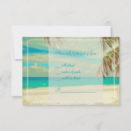 PixDezines rsvp  strand, tropisch paradijs (Achterkant)