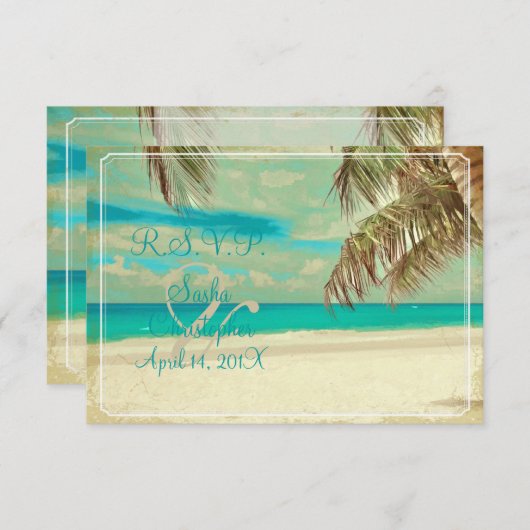 PixDezines rsvp  strand, tropisch paradijs (Voorkant / Achterkant)