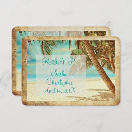 PixDezines rsvp  strand, tropisch paradijs (Voorkant / Achterkant)