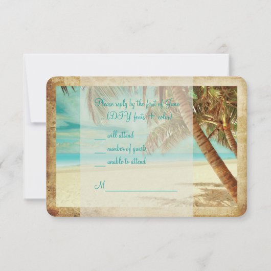 PixDezines rsvp  strand, tropisch paradijs (Achterkant)