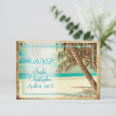 PixDezines rsvp  strand, tropisch paradijs Kaartje (Staand voorkant)
