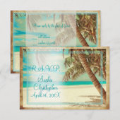 PixDezines rsvp  strand, tropisch paradijs Kaartje (Voorkant / Achterkant)