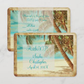 PixDezines rsvp  strand, tropisch paradijs Kaartje (Voorkant / Achterkant)
