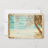 PixDezines rsvp  strand, tropisch paradijs Kaartje (Achterkant)