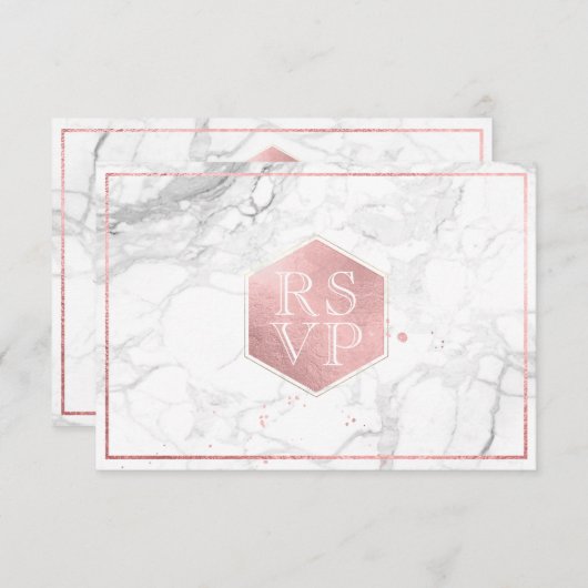 PixDezines RSVP Sweet Honeycomb Faux Roos Goud (Voorkant / Achterkant)