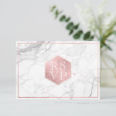 PixDezines RSVP Sweet Honeycomb Faux Roos Goud Kaartje (Staand voorkant)