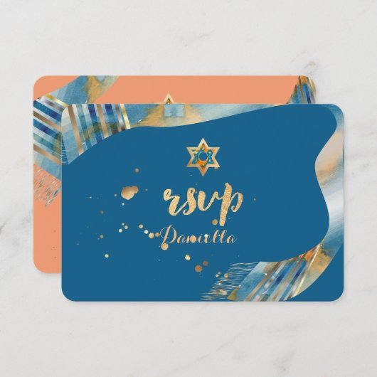 PixDezines rsvp tallit Mitzvah/DIY achtergrond (Voorkant / Achterkant)
