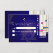 PixDezines RSVP Tallits B'nai Mitzvah/diy kleur (Voorkant / Achterkant)