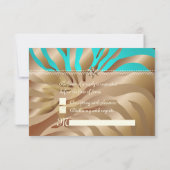 PixDezines rsvp Tan+Aqua Zebra, Bat Mitzvah Kaartje (Achterkant)