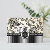 PixDezines rsvp toile/rozen/zwart Kaartje (Staand voorkant)