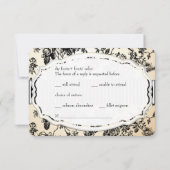 PixDezines rsvp toile/rozen/zwart Kaartje (Achterkant)