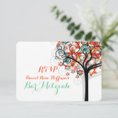 PixDezines Rsvp Tree of Life Bar Mitzvah Kaart (Staand voorkant)