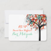 PixDezines Rsvp Tree of Life Bar Mitzvah Kaart (Voorkant)