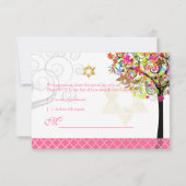 PixDezines rsvp tree of life/bloesems, Bat Mitzvah (Achterkant)