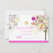 PixDezines rsvp tree of life/floral, Bat Mitzvah (Achterkant)