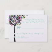 PixDezines RSVP Tree of Life Music Bat Mitzvah ✡ Kaart (Achterkant)