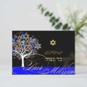 PixDezines rsvp tree of life+stars, Bar Mitzvah (Staand voorkant)