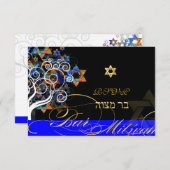 PixDezines rsvp tree of life+stars, Bar Mitzvah (Voorkant / Achterkant)