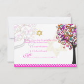 PixDezines rsvp tree of life/Stars, Bat Mitzvah (Achterkant)