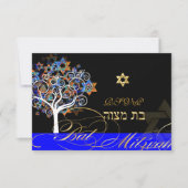 PixDezines rsvp tree of life+stars, Bat Mitzvah (Voorkant)