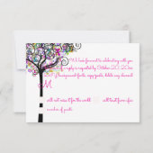 PixDezines RSVP Tree of Neon Bat Mitzvah ✡ Kaart (Achterkant)