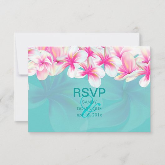 PixDezines rsvp Tropische/roze melia (Voorkant)