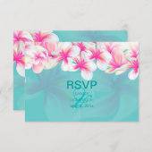 PixDezines rsvp Tropische/roze melia (Voorkant / Achterkant)