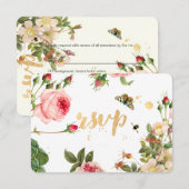 PixDezines RSVP Tuin/Roos Buds/pinda's/Redoute (Voorkant / Achterkant)