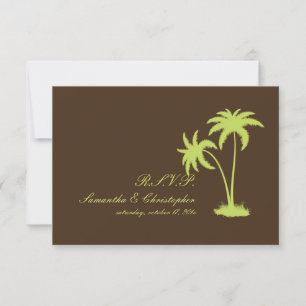 PixDezines rsvp Twin Palms, Chocolate+Kiwi Kaartje