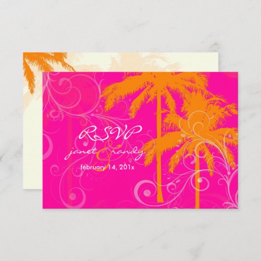 PixDezines rsvp twin palms+swilrs/DIY-kleur (Voorkant / Achterkant)