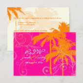 PixDezines rsvp twin palms+swilrs/DIY-kleur Kaartje (Voorkant / Achterkant)