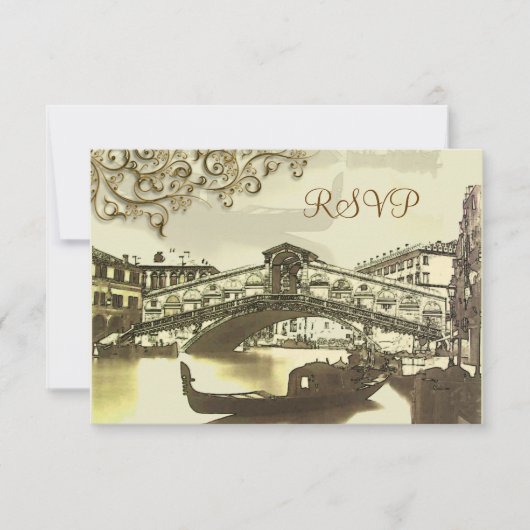 PixDezines rsvp  Venezia, Rialto Bridge Kaartje (Voorkant)