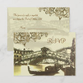 PixDezines rsvp  Venezia, Rialto Bridge Kaartje (Voorkant / Achterkant)