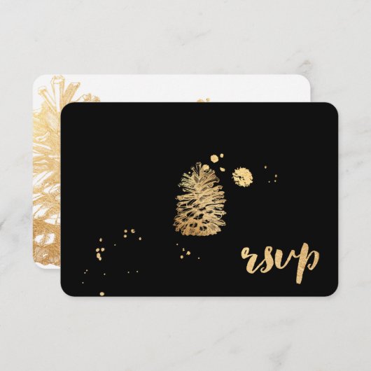 PixDezines rsvp verblind/goud/pinecone/soiree (Voorkant / Achterkant)