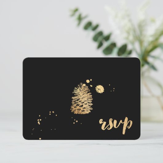 PixDezines rsvp verblind/goud/pinecone/soiree (Staand voorkant)