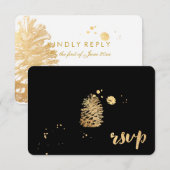 PixDezines rsvp verblind/goud/pinecone/soiree Kaartje (Voorkant / Achterkant)