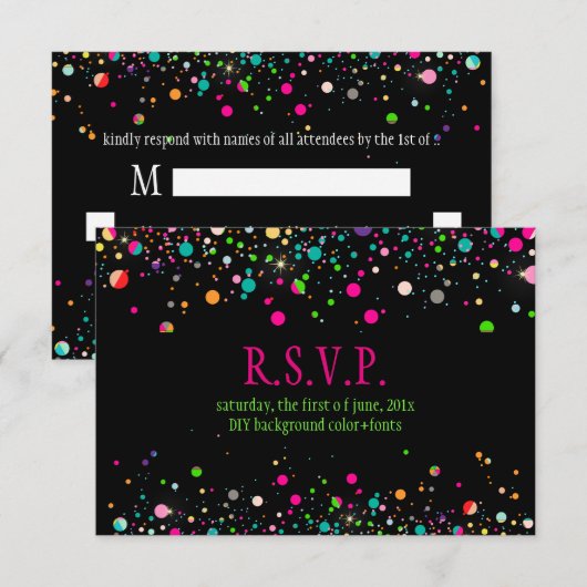 PixDezines rsvp verblindd/neonspecks/wintersoiree (Voorkant / Achterkant)