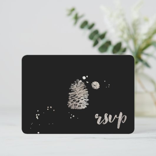 PixDezines rsvp verblindd/zilver/pinecon/soiree Kaartje (Staand voorkant)