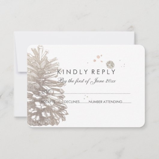 PixDezines rsvp verblindd/zilver/pinecon/soiree Kaartje (Achterkant)